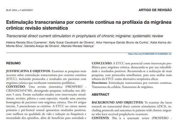 Estimulação transcraniana por corrente contínua na profilaxia da migrânea crônica: revisão sistemática